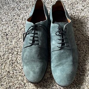 Men’s Paul Smith Green/blue Suede Lace-Up Loafers Size 8.5. Made in Italy